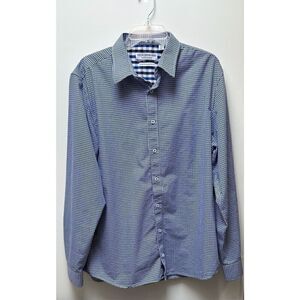 Nick Graham men’s stretch modern fit blue flip cuff shirt size XL TG #29-1298